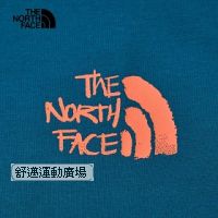 305-北面男款藍色吸濕排汗登山印花短袖T恤