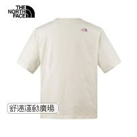 404-女款米白色純棉自然花卉印花短袖T恤