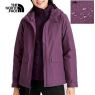 201-女款紫色防水透氣連帽三合一外套