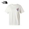 307-女款米白色胸前品牌標誌印花短袖T恤