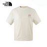 404-女款米白色純棉自然花卉印花短袖T恤
